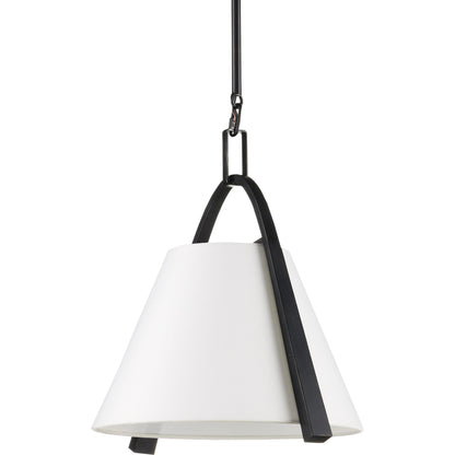 Frey Pendant by Currey and Company in satin black, brushed brown. Made from metal in a transitional style.