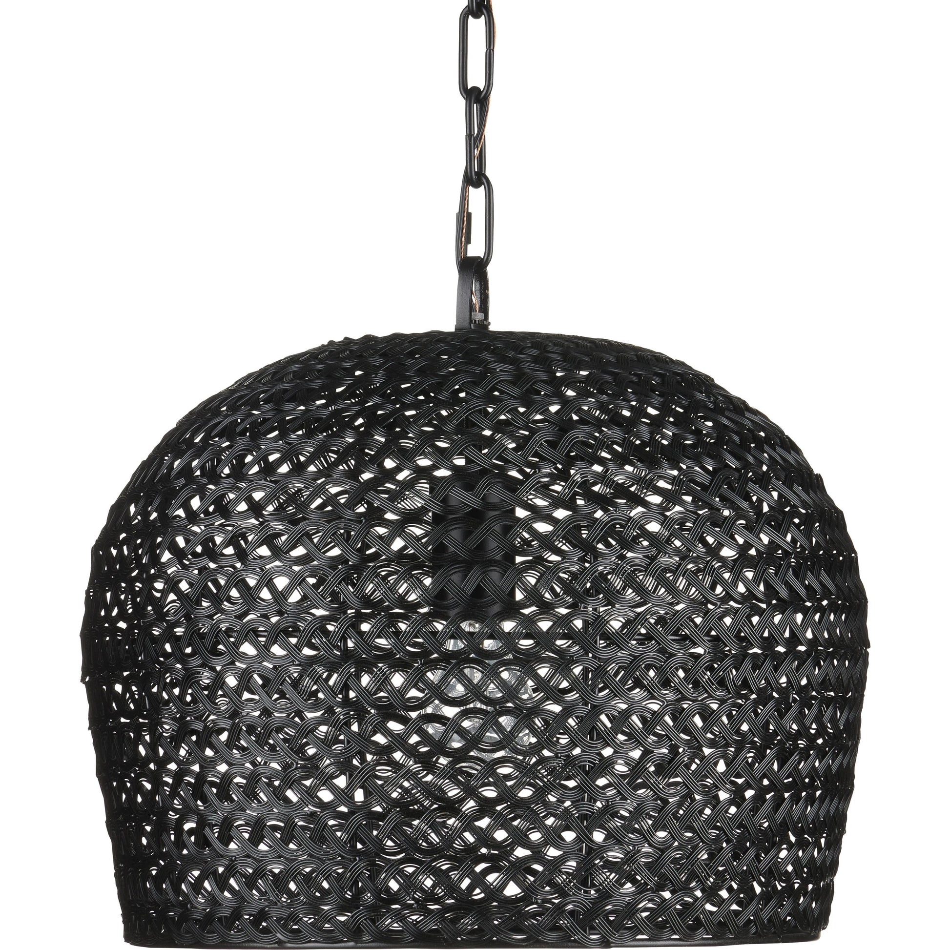 Piero Pendant by Currey and Company in satin black. Made from metal in a cottage & farmhouse style.