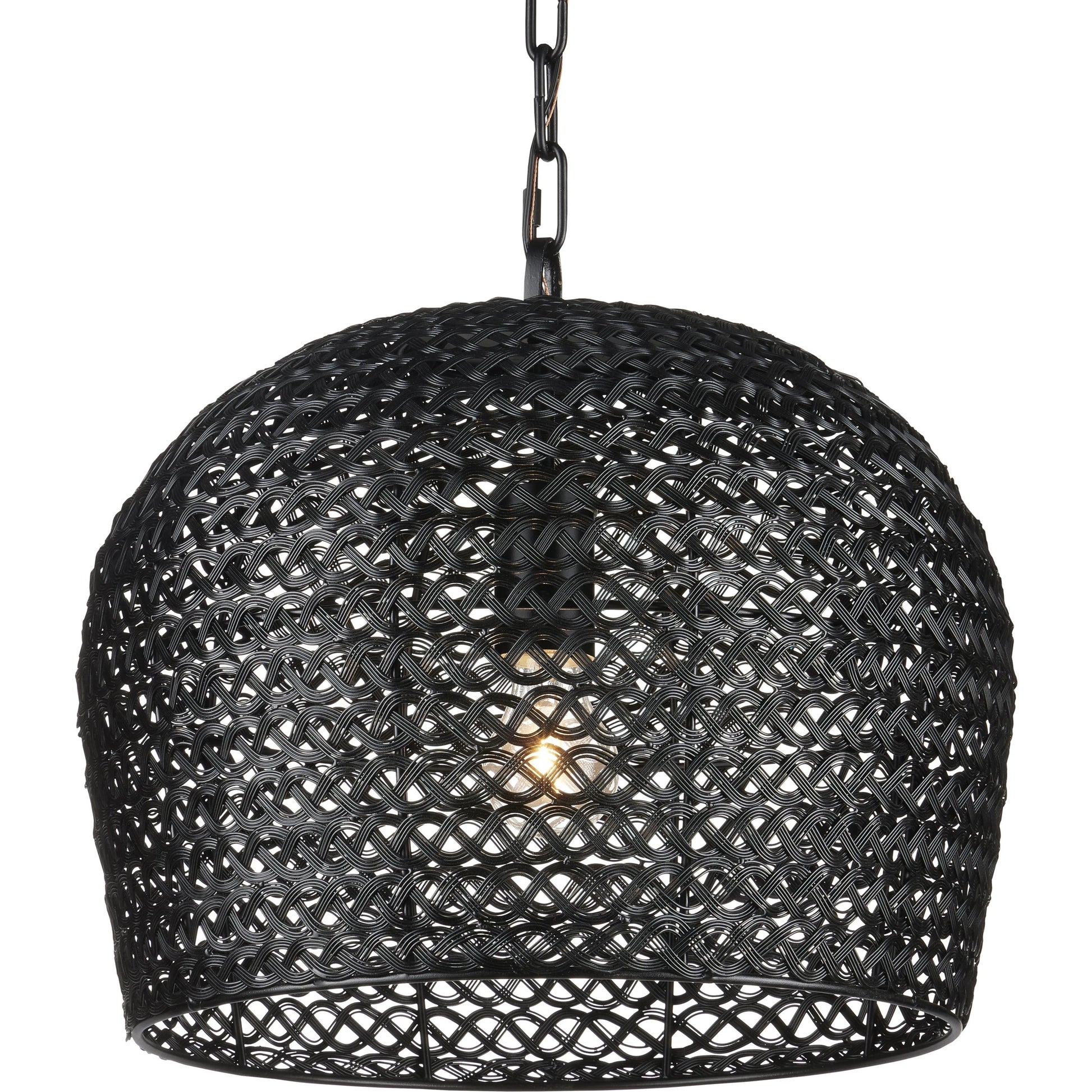 Piero Pendant by Currey and Company in satin black. Made from metal in a cottage & farmhouse style.