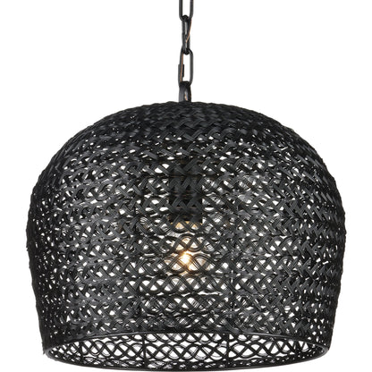 Piero Pendant by Currey and Company in satin black. Made from metal in a cottage & farmhouse style.