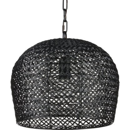 Piero Pendant by Currey and Company in satin black. Made from metal in a cottage & farmhouse style.