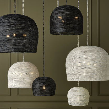 Piero Pendant by Currey and Company in satin black. Made from metal in a cottage & farmhouse style.
