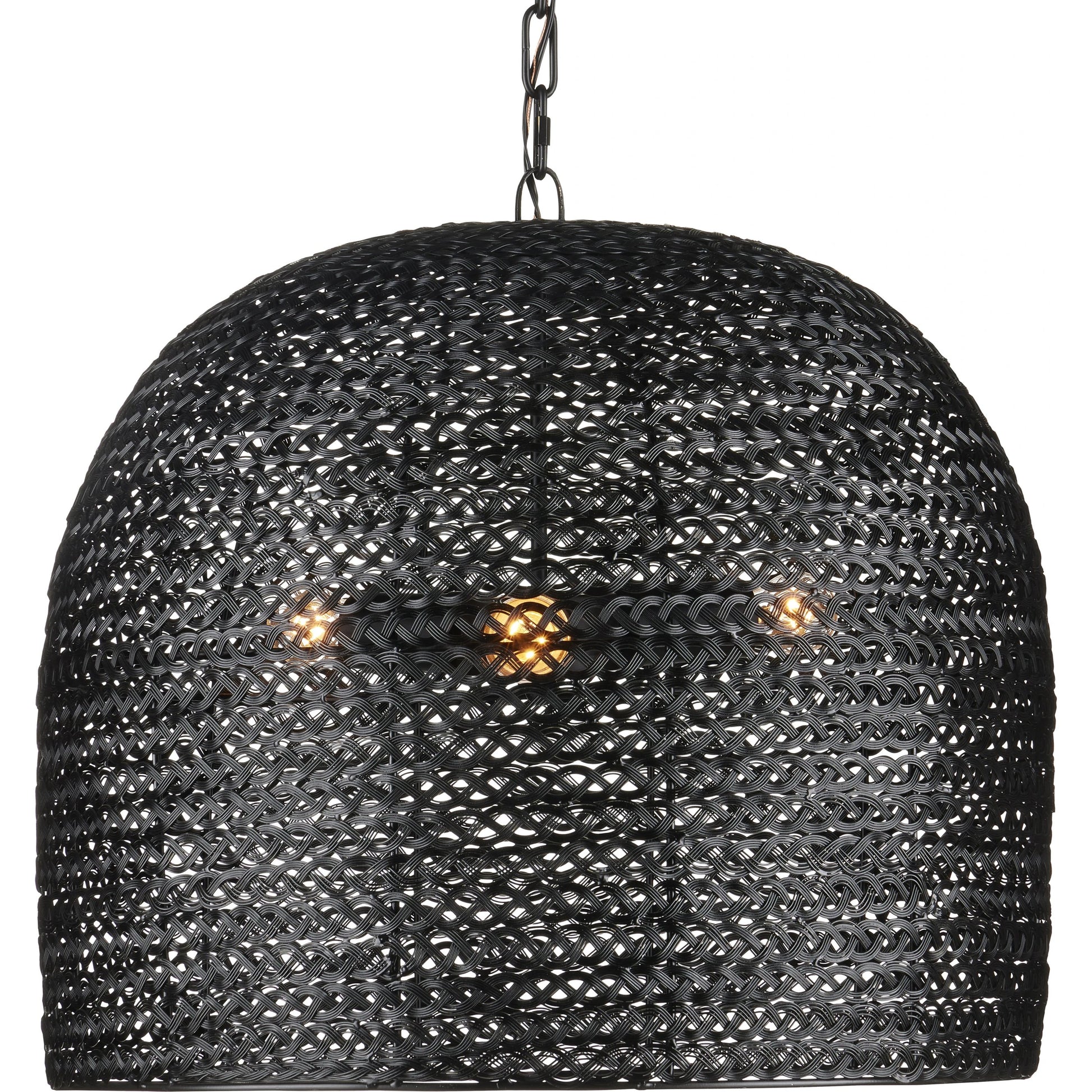 Piero Pendant by Currey and Company in satin black. Made from metal in a cottage & farmhouse style.