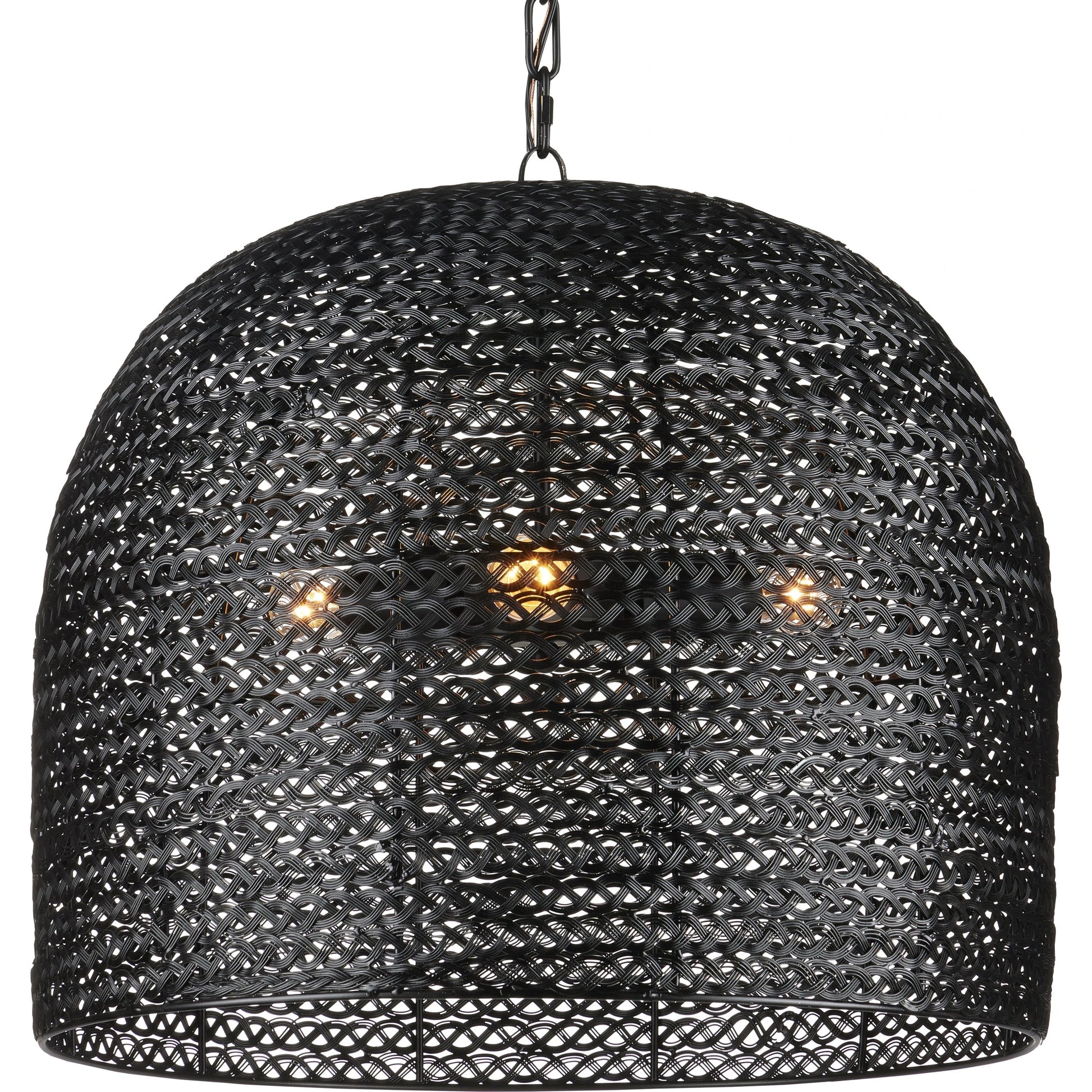 Piero Pendant by Currey and Company in satin black. Made from metal in a cottage & farmhouse style.