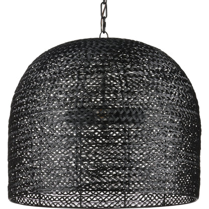 Piero Pendant by Currey and Company in satin black. Made from metal in a cottage & farmhouse style.