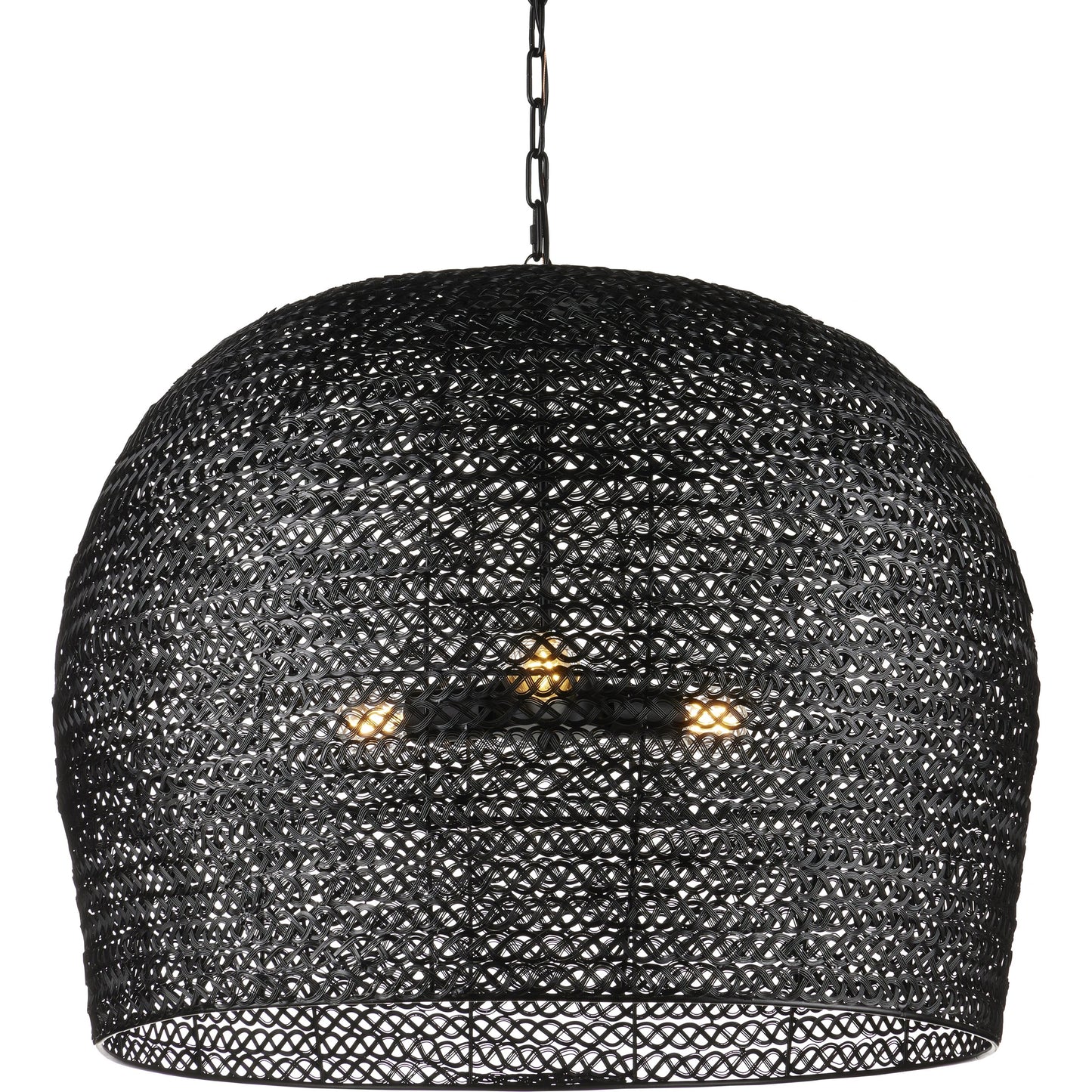 022 SI-1924113 | Closeup | Piero Pendant by Currey and Company in satin black. Made from metal in a cottage & farmhouse style.