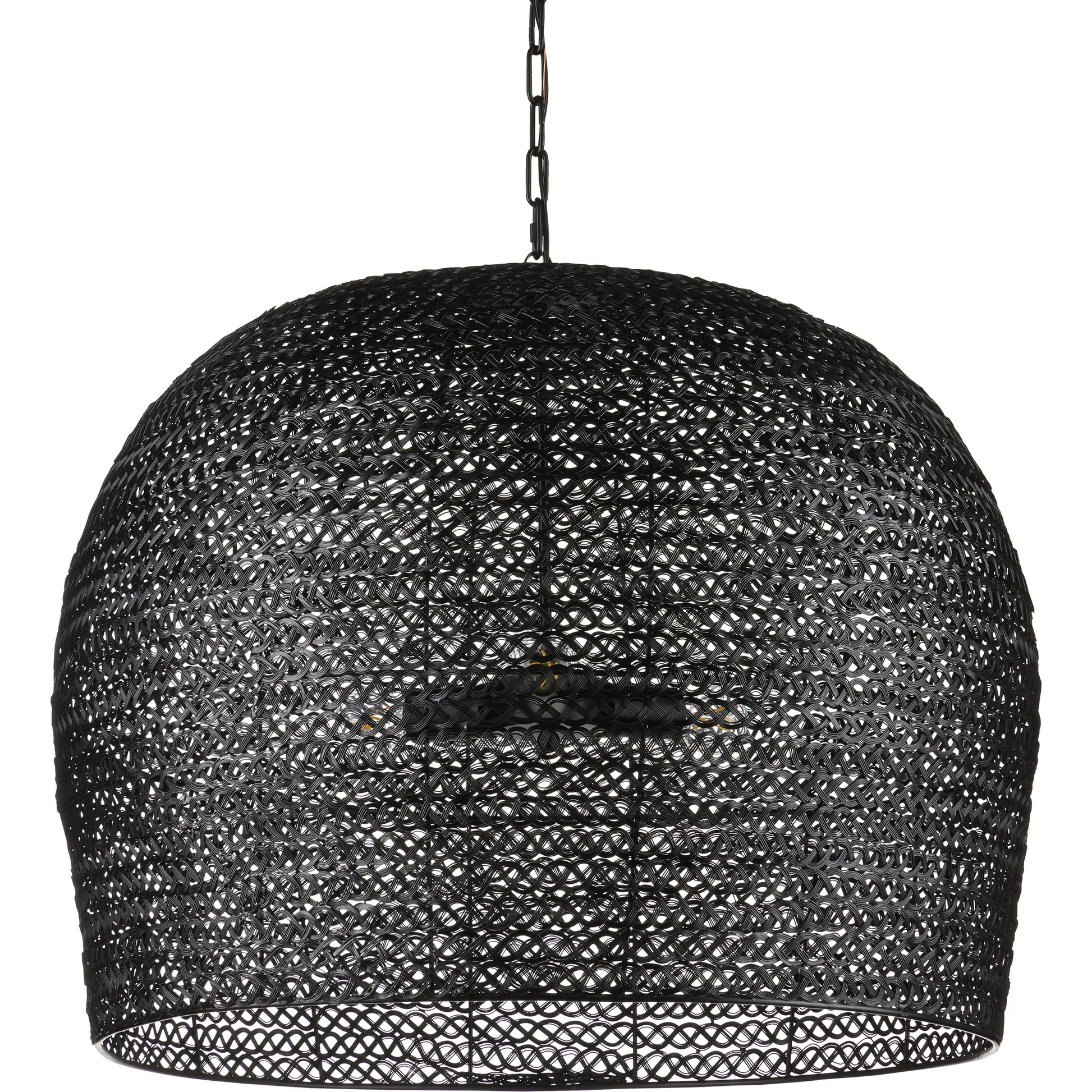 Piero Pendant by Currey and Company in satin black. Made from metal in a cottage & farmhouse style.