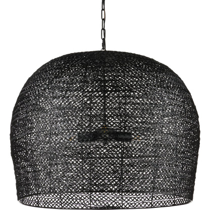 Piero Pendant by Currey and Company in satin black. Made from metal in a cottage & farmhouse style.