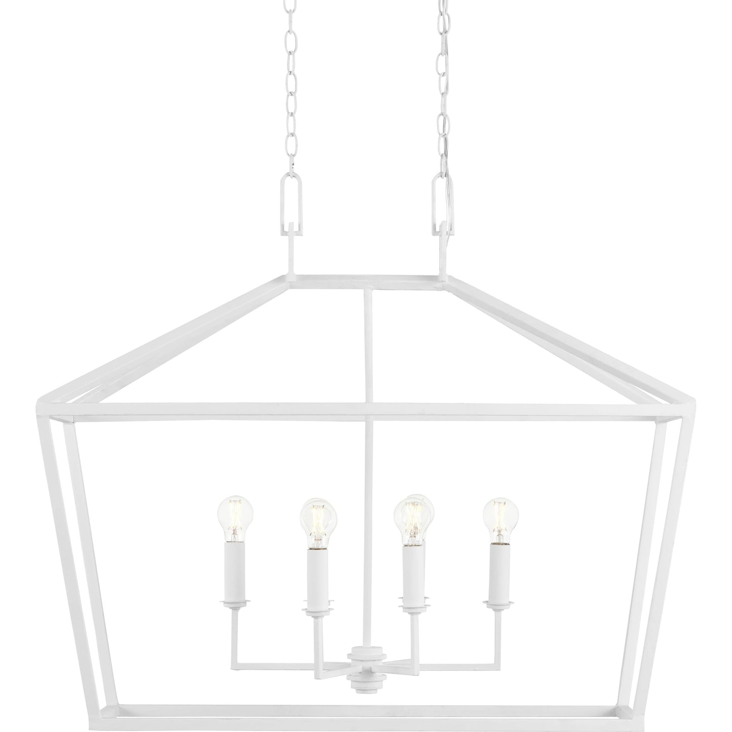 000 SI-1923897 | Additional Silo | Denison Rectangular Chandelier by Currey and Company in gesso white. Made from wrought iron in a modern style.
