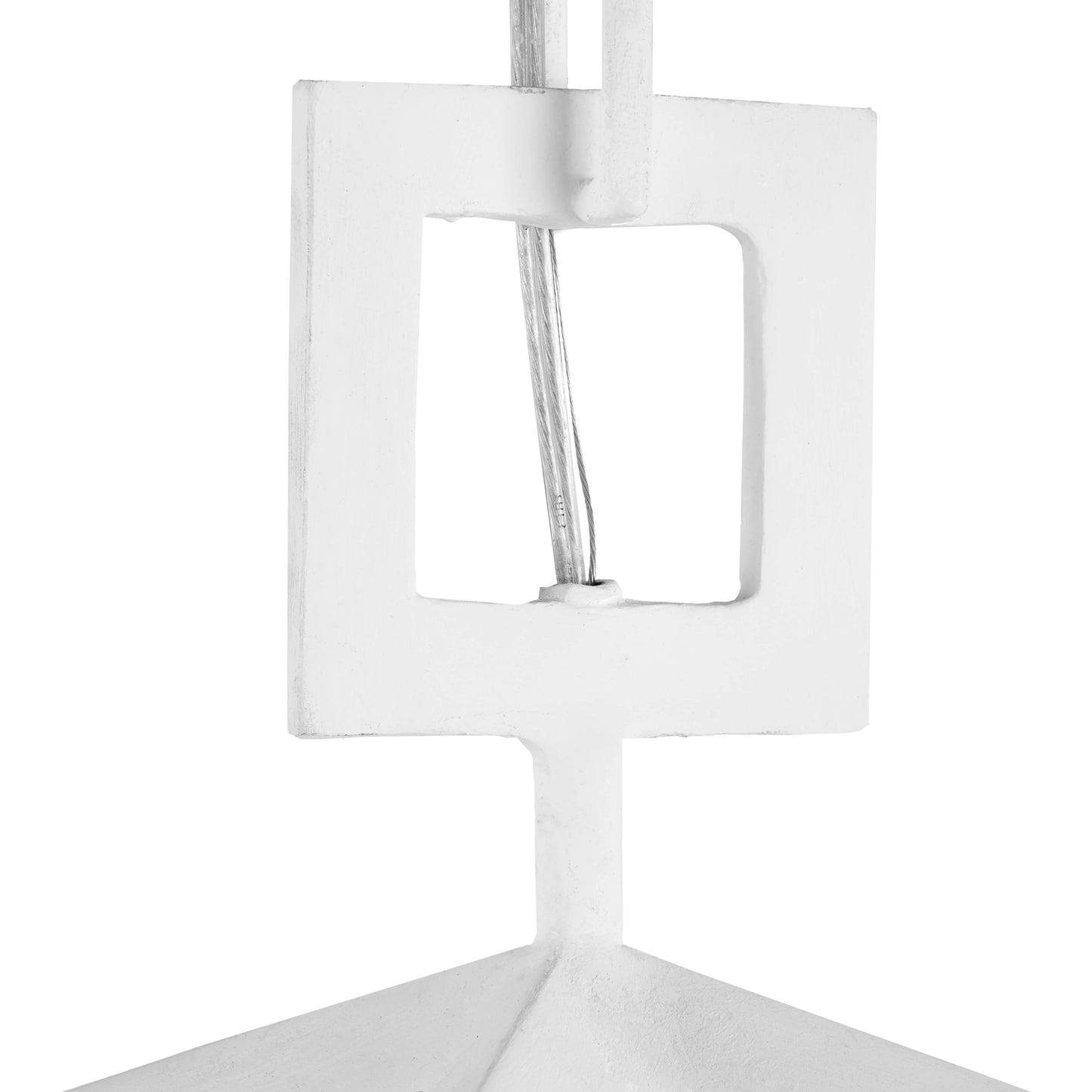 005 SI-1923896 | Closeup | Denison Chandelier by Currey and Company in gesso white. Made from wrought iron in a modern style.