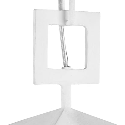 Denison Chandelier by Currey and Company in gesso white. Made from wrought iron in a modern style.