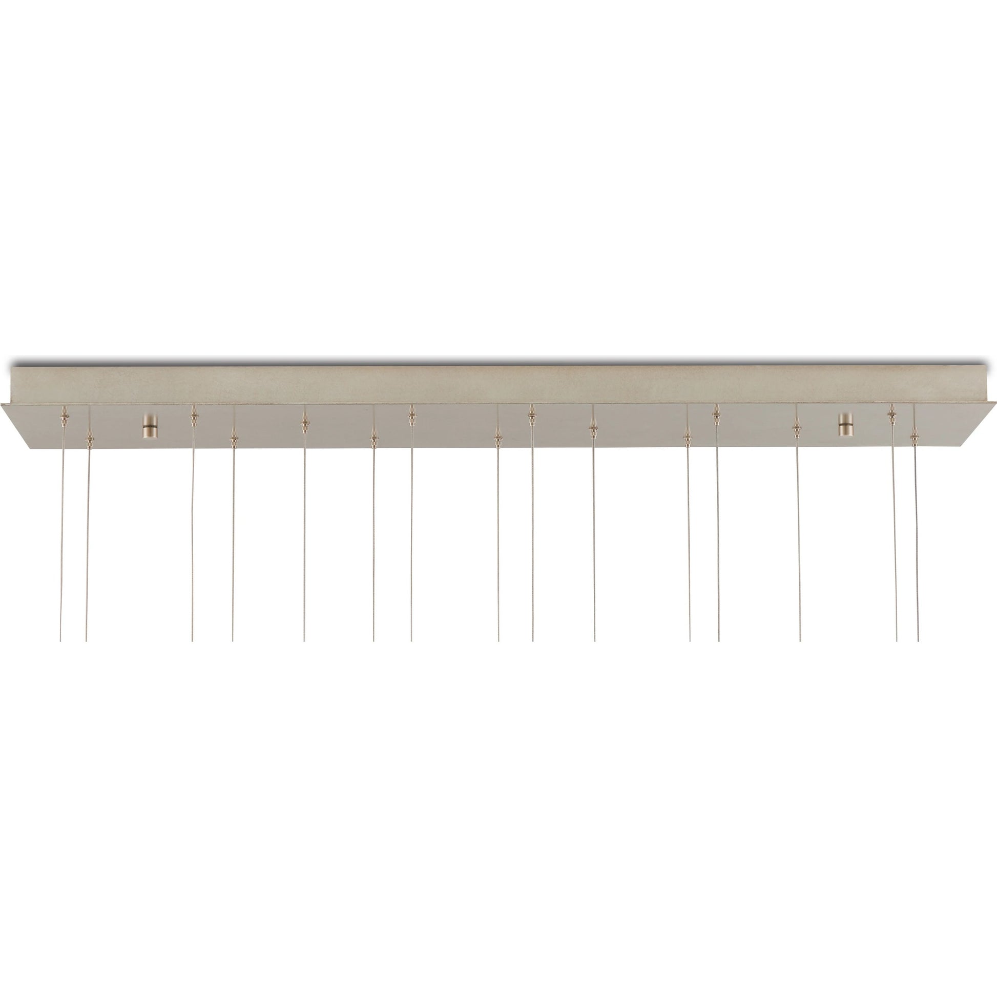 Pathos Rectangular 15-LIGHT Multi-Drop Pendant by Currey and Company in antique silver, antique gold, matte charcoal, silver. Made from glass in a modern style.