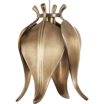 Iota 3-LIGHT Multi-Drop Pendant by Currey and Company in antique brass, silver. Made from brass in a modern style.