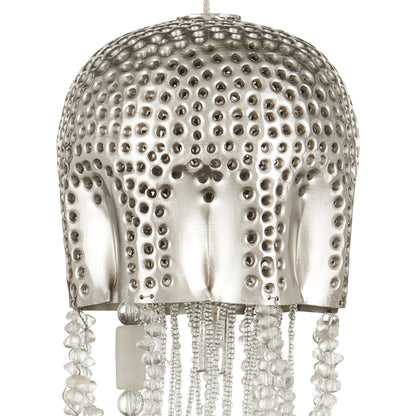 Medusa 30-LIGHT Multi-Drop Pendant by Currey and Company in nickel, silver. Made from nickel, steel, glass in a modern style.