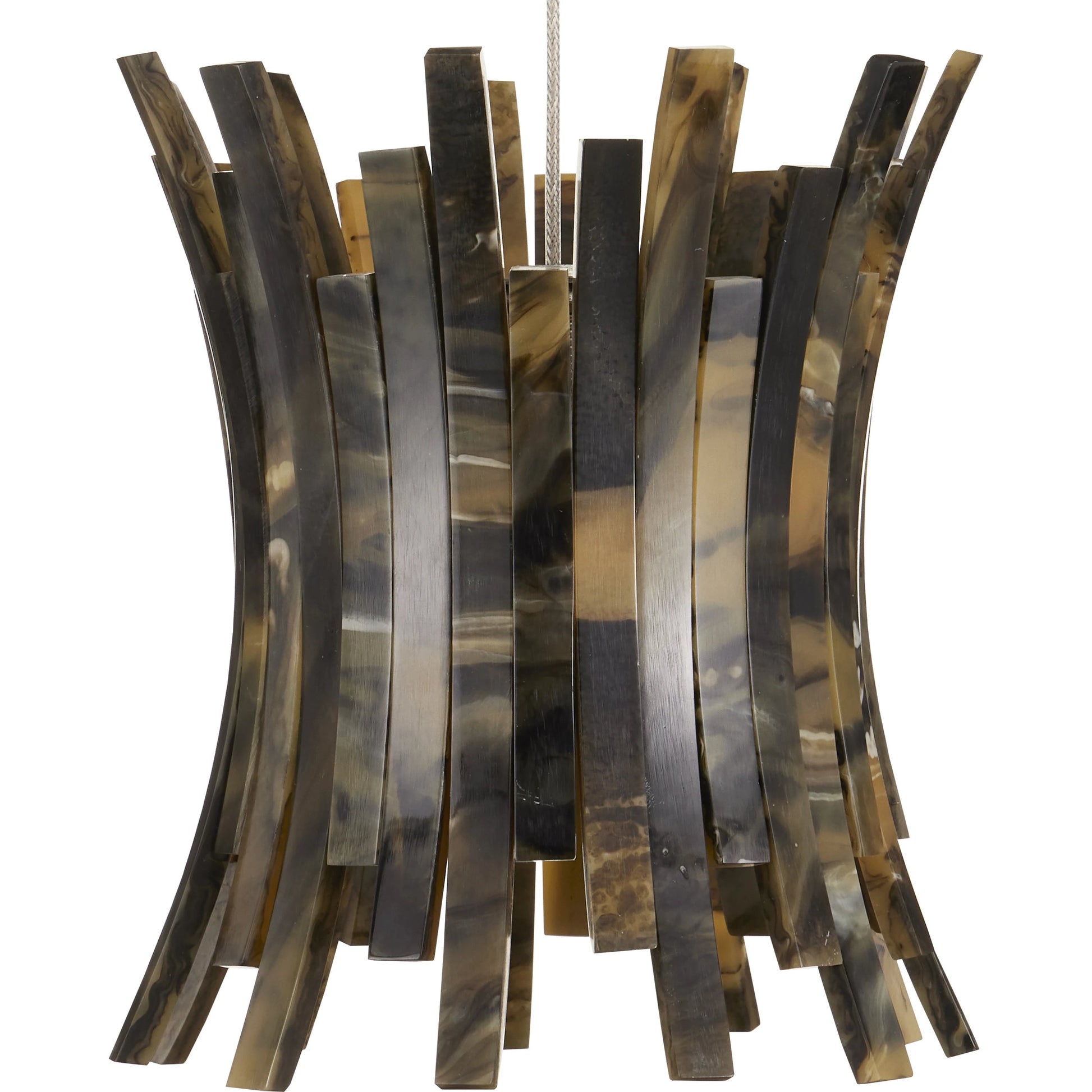 Alsop 3-Light Multi-Drop Pendant by Currey and Company in brown, black, silver. Made from composite in a modern style.