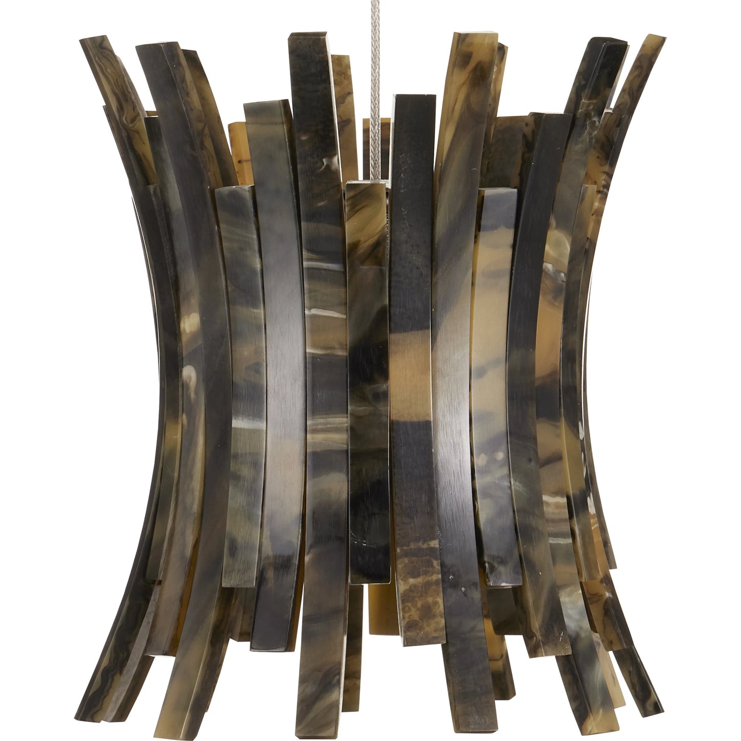 003 SI-1923786 | Closeup | Alsop 36-Light Multi-Drop Pendant by Currey and Company in brown, black, silver. Made from composite in a modern style.