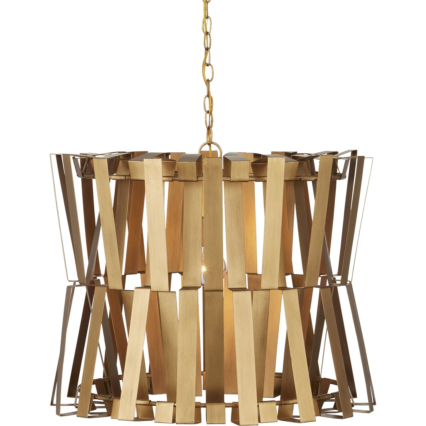 002 SI-2007700 | Additional Silo | Chaconne Chandelier by Currey and Company in brass. Made from wrought iron in a modern style.