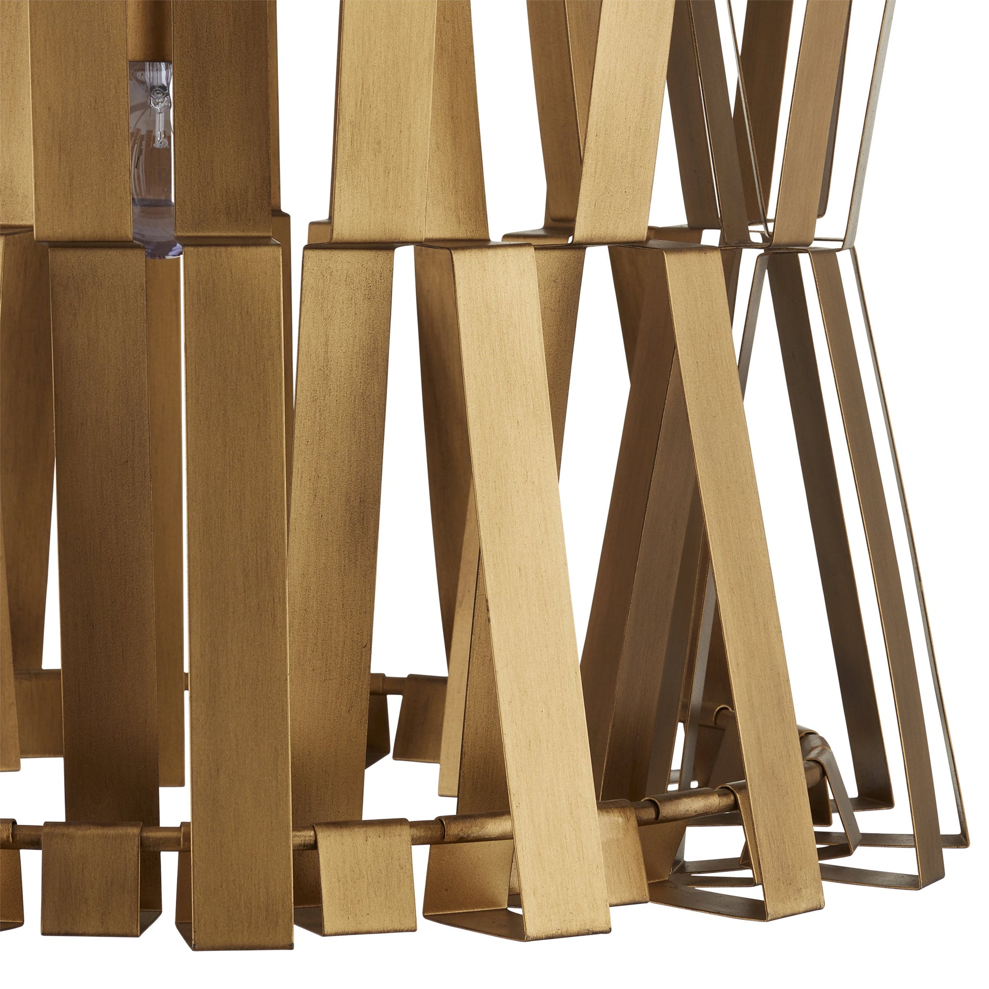 Chaconne Chandelier by Currey and Company in brass. Made from wrought iron in a modern style.