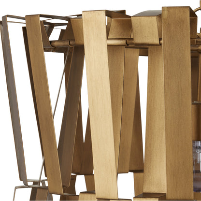 Chaconne Chandelier by Currey and Company in brass. Made from wrought iron in a modern style.