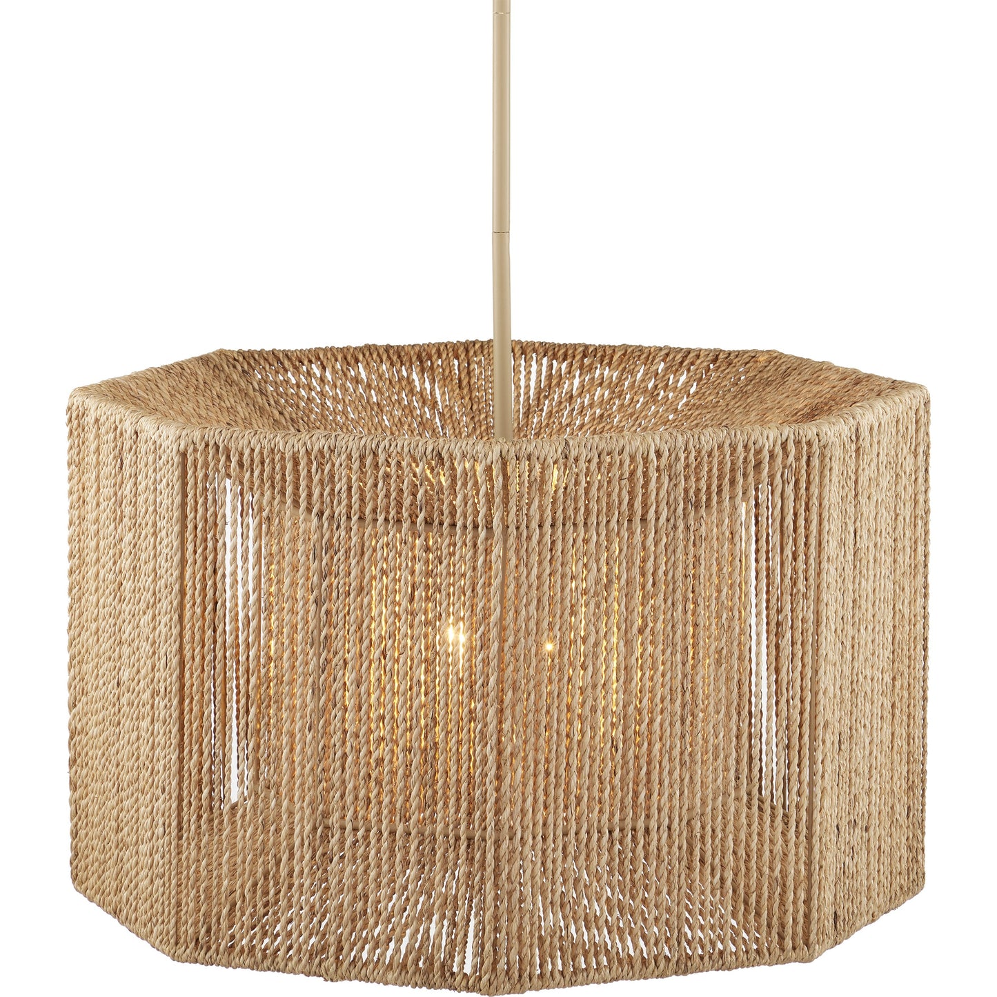 003 SI-2007813 | Additional Silo | Mereworth Rope Chandelier by Currey and Company in beige, natural. Made from wrought iron, abaca rope in a coastal style.
