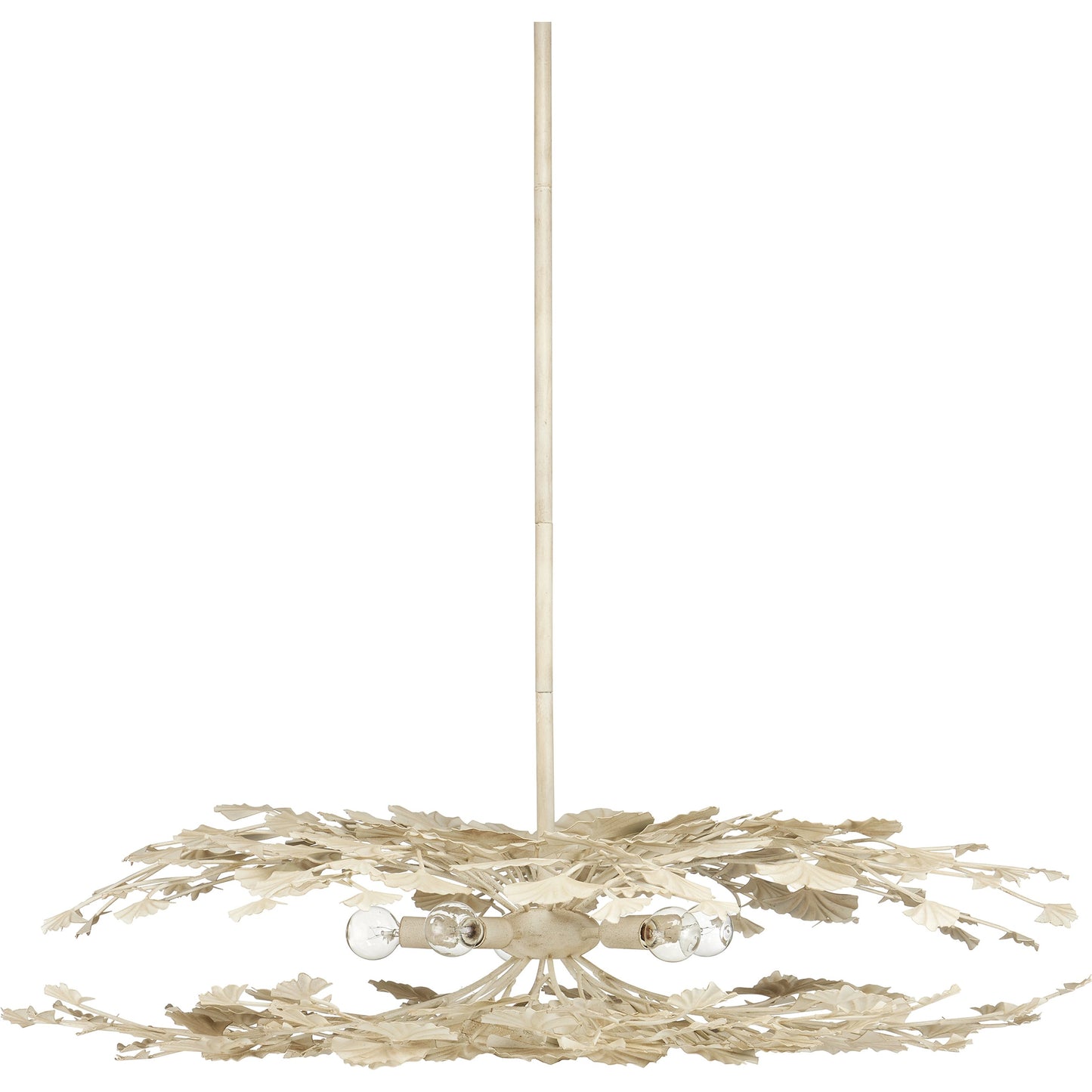 002 SI-2007794 | Additional Silo | Maidenhair Cream Semi-Flush Mount by Currey and Company in antique pearl. Made from wrought iron in a modern style.