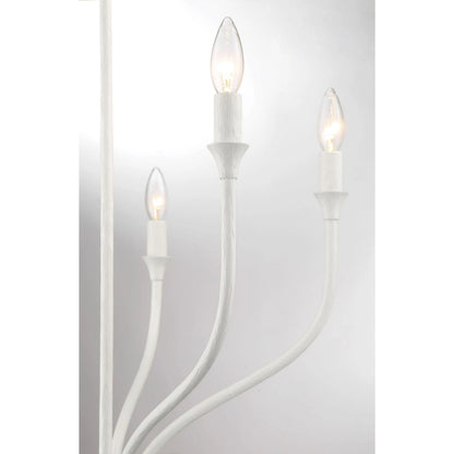 Rhodes 5-Light Chandelier by Lumanity in gesso white. Made from iron in a modern style.