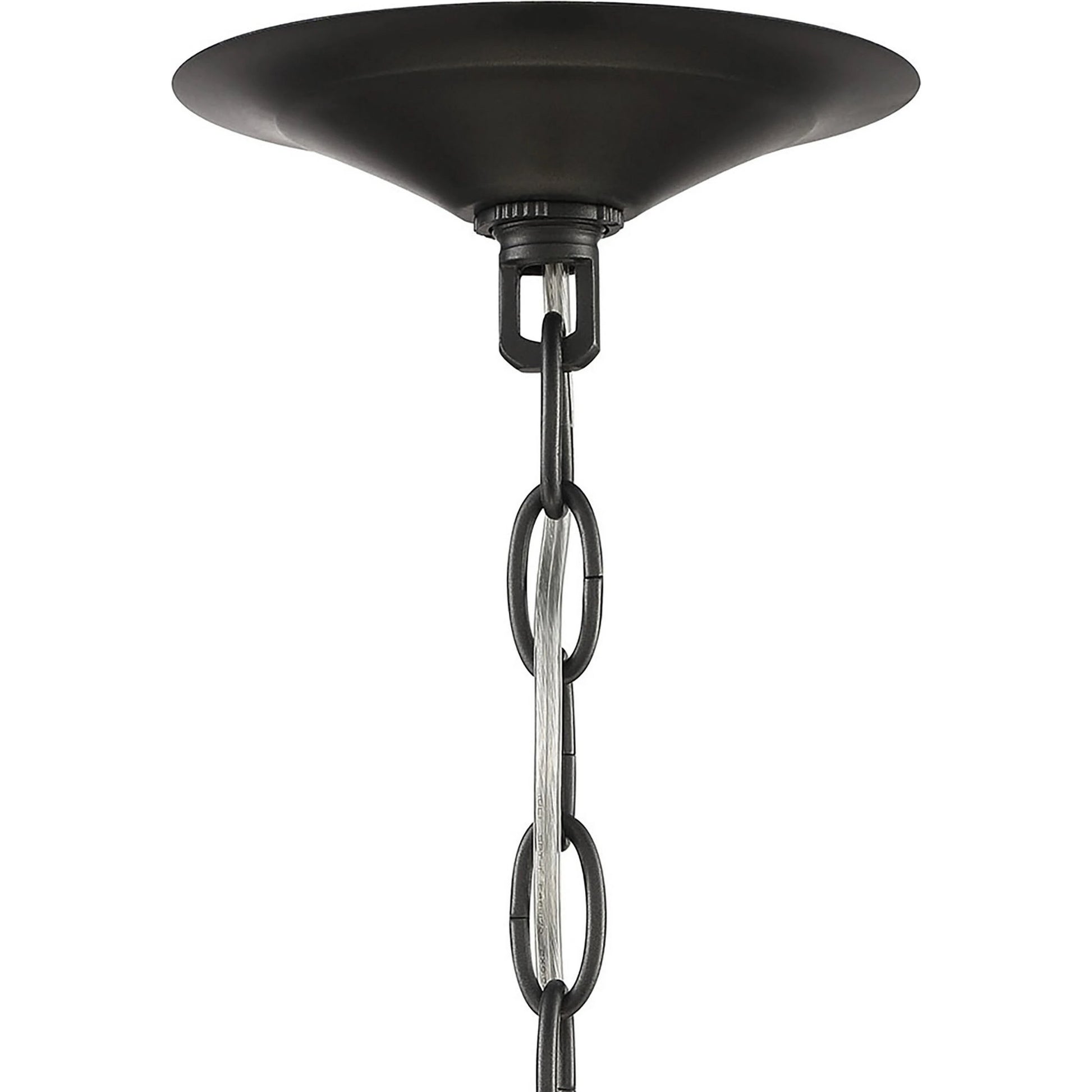 Sullivan 2-Light Drum Chandelier by Lumanity in oil rubbed bronze. Made from iron, travertine, glass in a modern style.