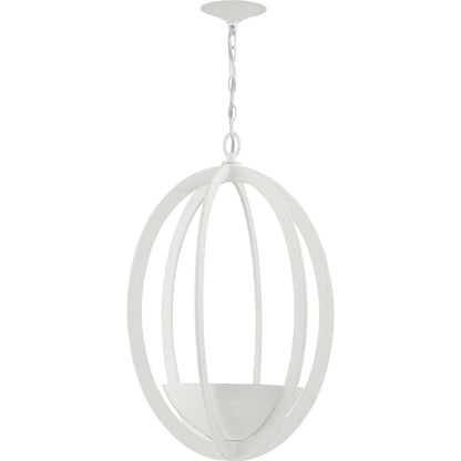 Eclipse 2-Light Oval Chandelier by Lumanity in gesso white. Made from iron in a modern style.