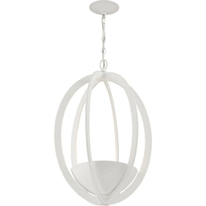 Eclipse 2-Light Oval Chandelier by Lumanity in gesso white. Made from iron in a modern style.