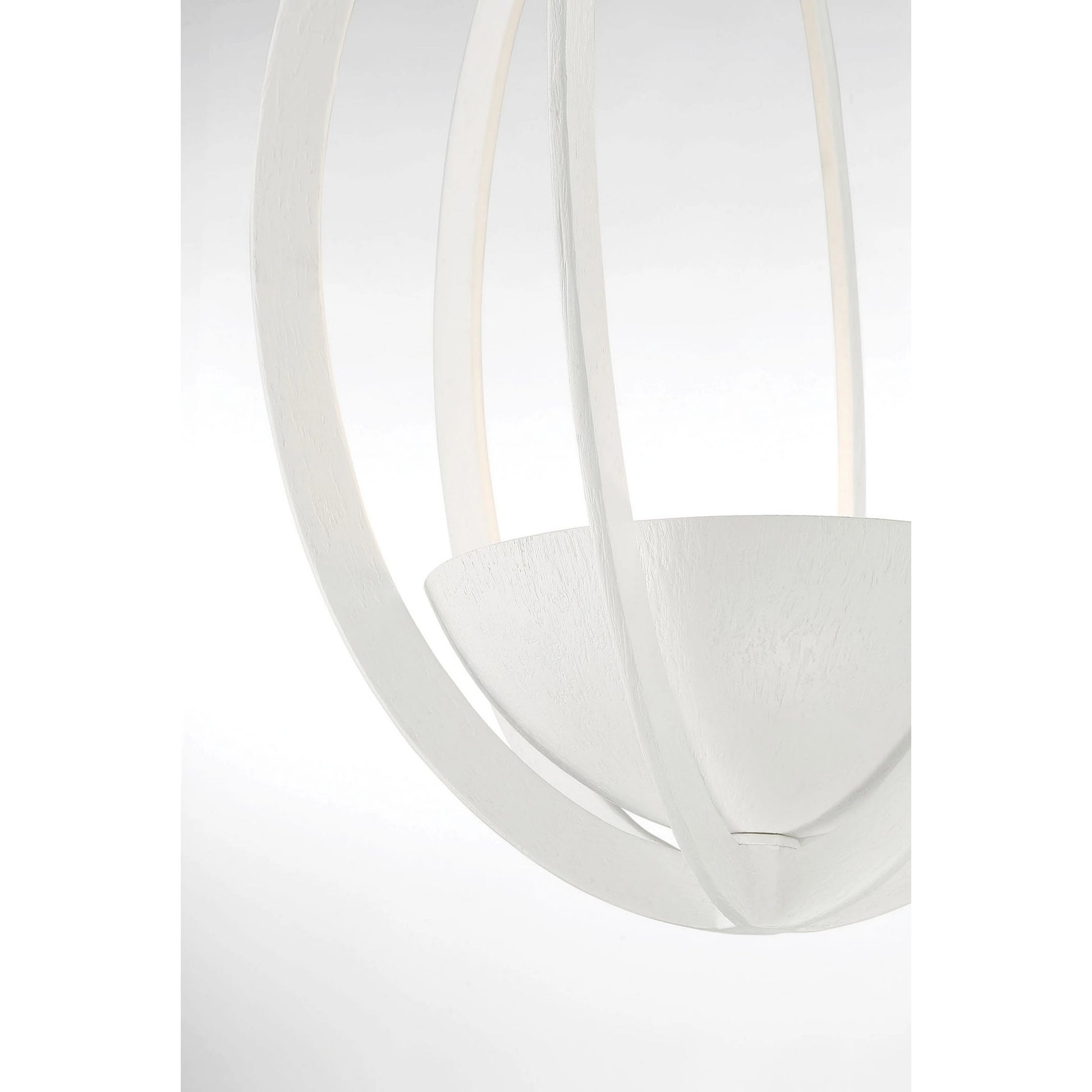 Eclipse 2-Light Oval Chandelier by Lumanity in gesso white. Made from iron in a modern style.