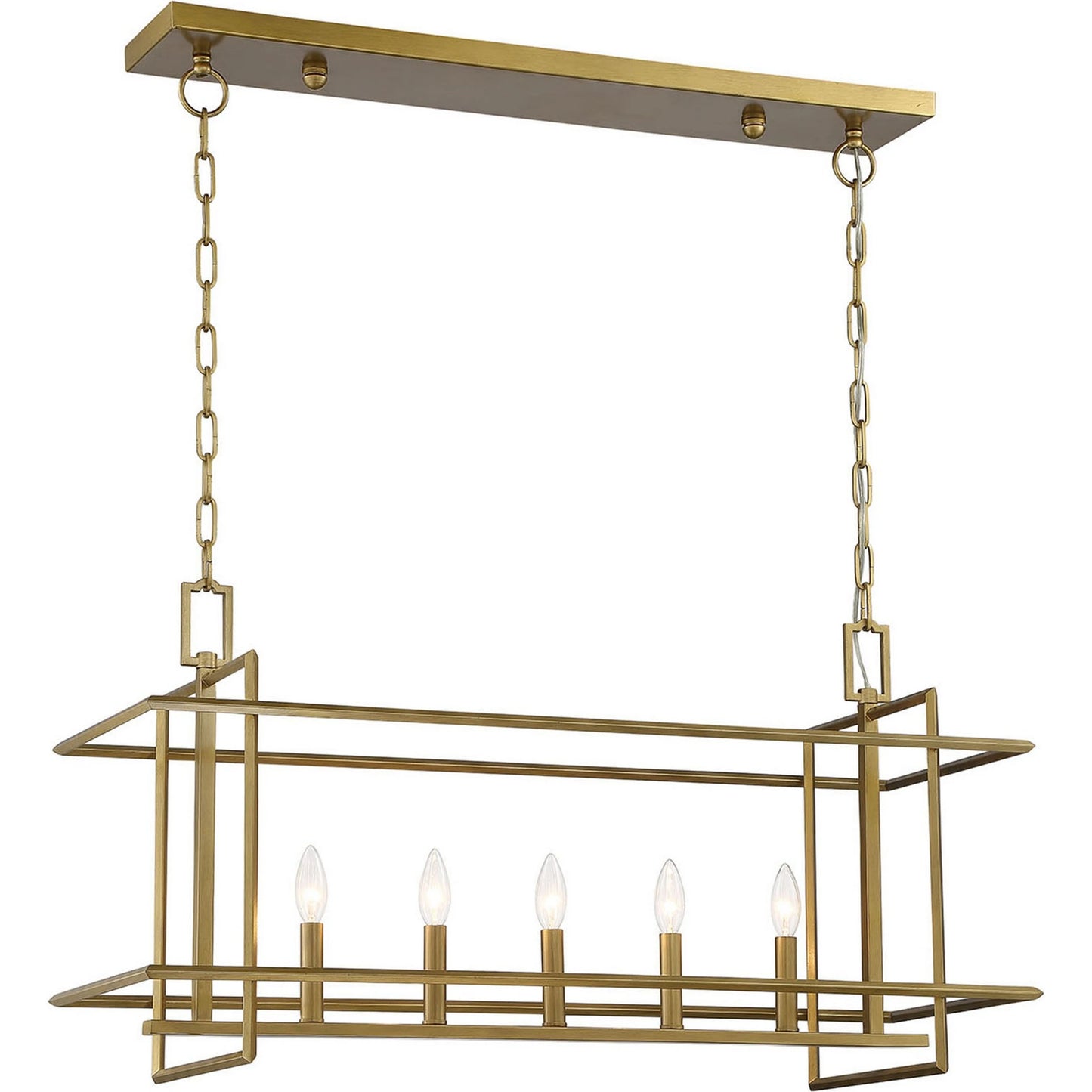 002 SI-1965997 | Additional Silo | Ormand 5-Light Linear Pendant by Lumanity in brass. Made from iron in a modern style.