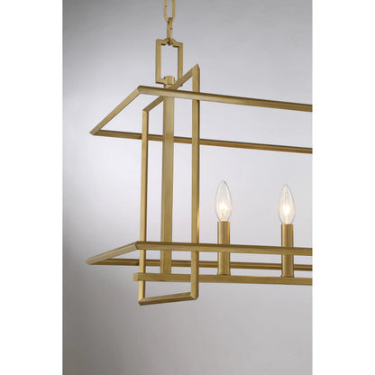 Ormand 5-Light Linear Pendant by Lumanity in brass. Made from iron in a modern style.