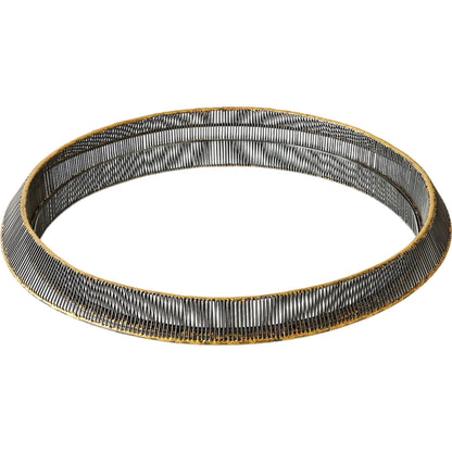 Whipped Wire Tray/Mirror by Global Views in black, gold and brass. Made from unique in a modern style.