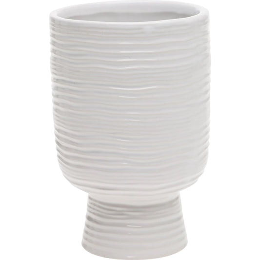 Monaco Vase by Accent Decor in white. Made from ceramic in a modern style.