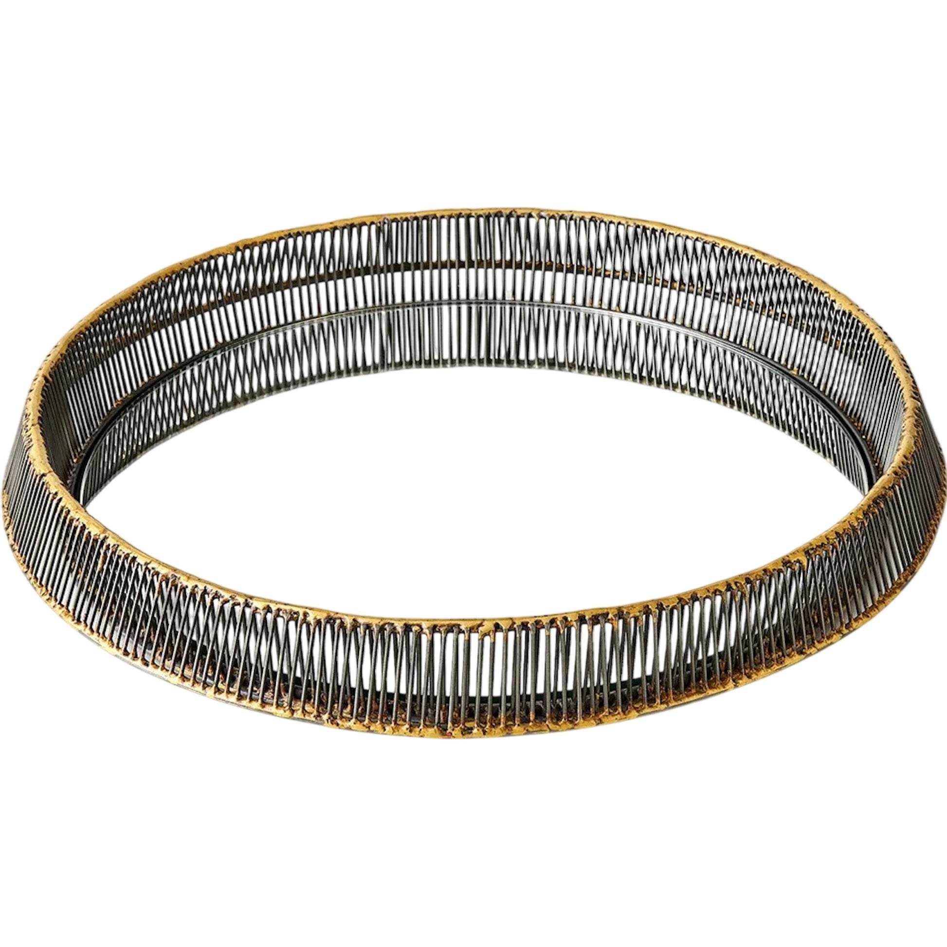 Whipped Wire Tray/Mirror by Global Views in black, gold and brass. Made from unique in a modern style.