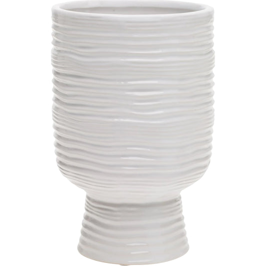 Monaco Vase by Accent Decor in white. Made from ceramic in a modern style.