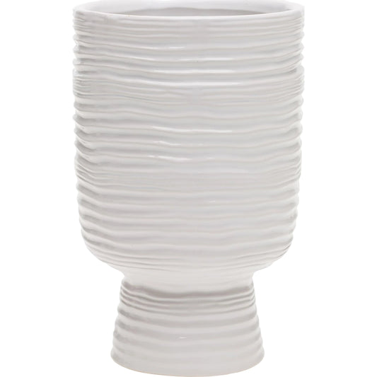 Monaco Vase by Accent Decor in white. Made from ceramic in a modern style.