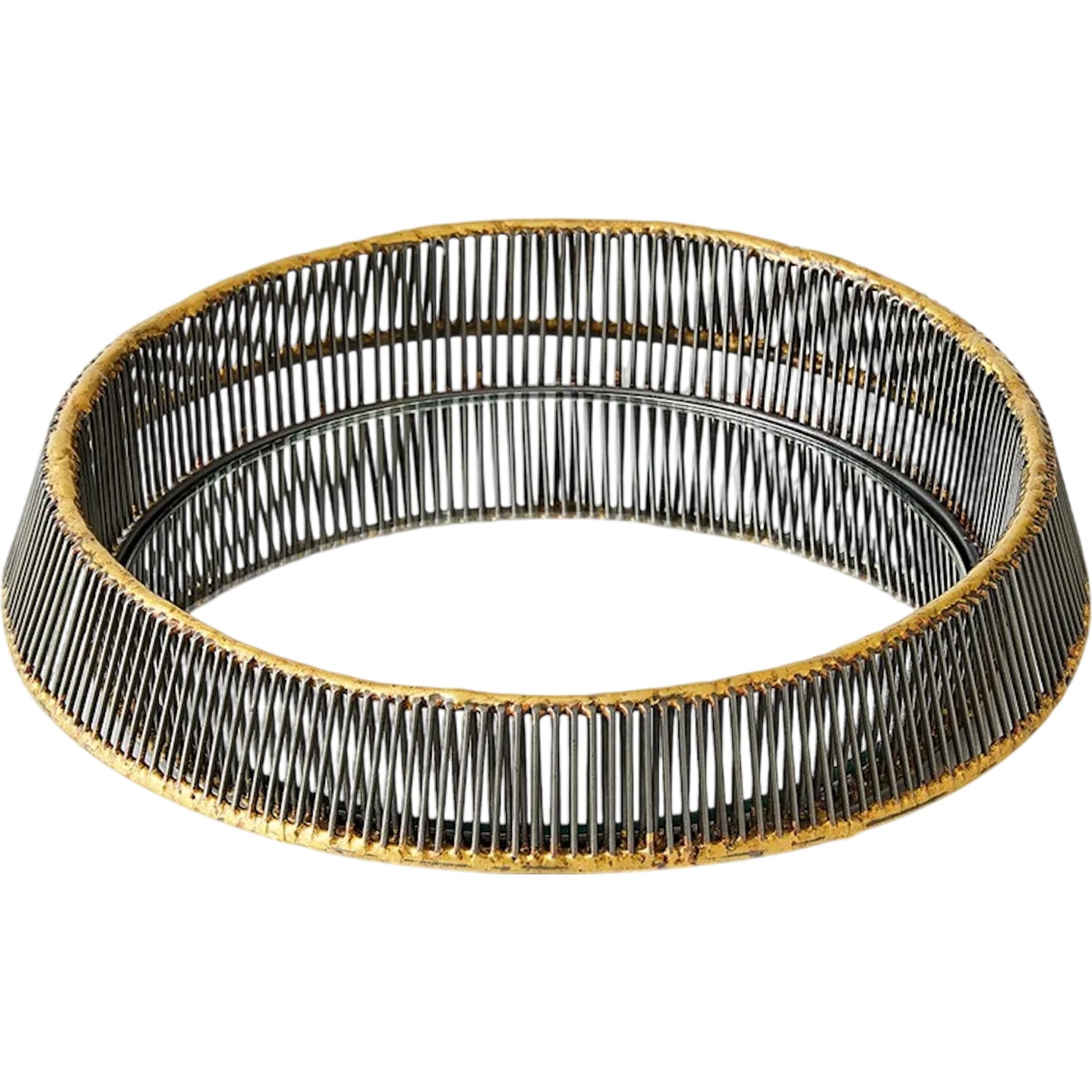 Whipped Wire Tray/Mirror by Global Views in black, gold and brass. Made from unique in a modern style.