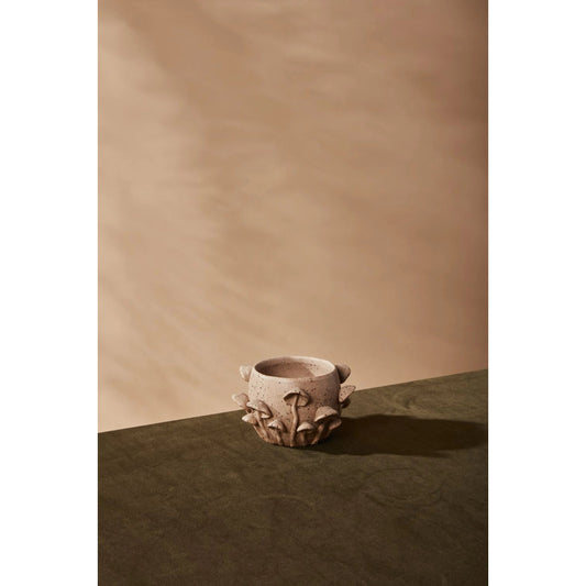 Mushroom Forest Pot by Accent Decor in tan. Made from ceramic in a modern style.
