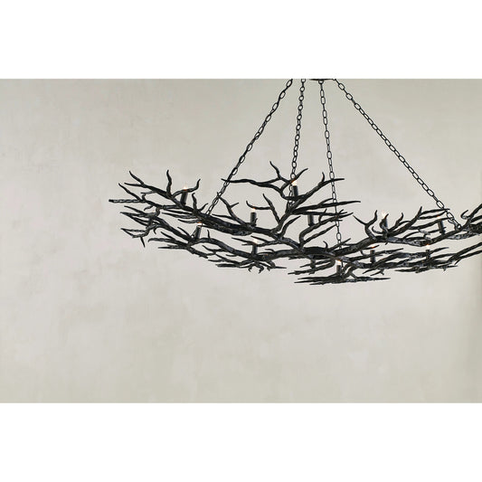 Rainforest Chandelier by Currey and Company. Made from unique in a rustic style.