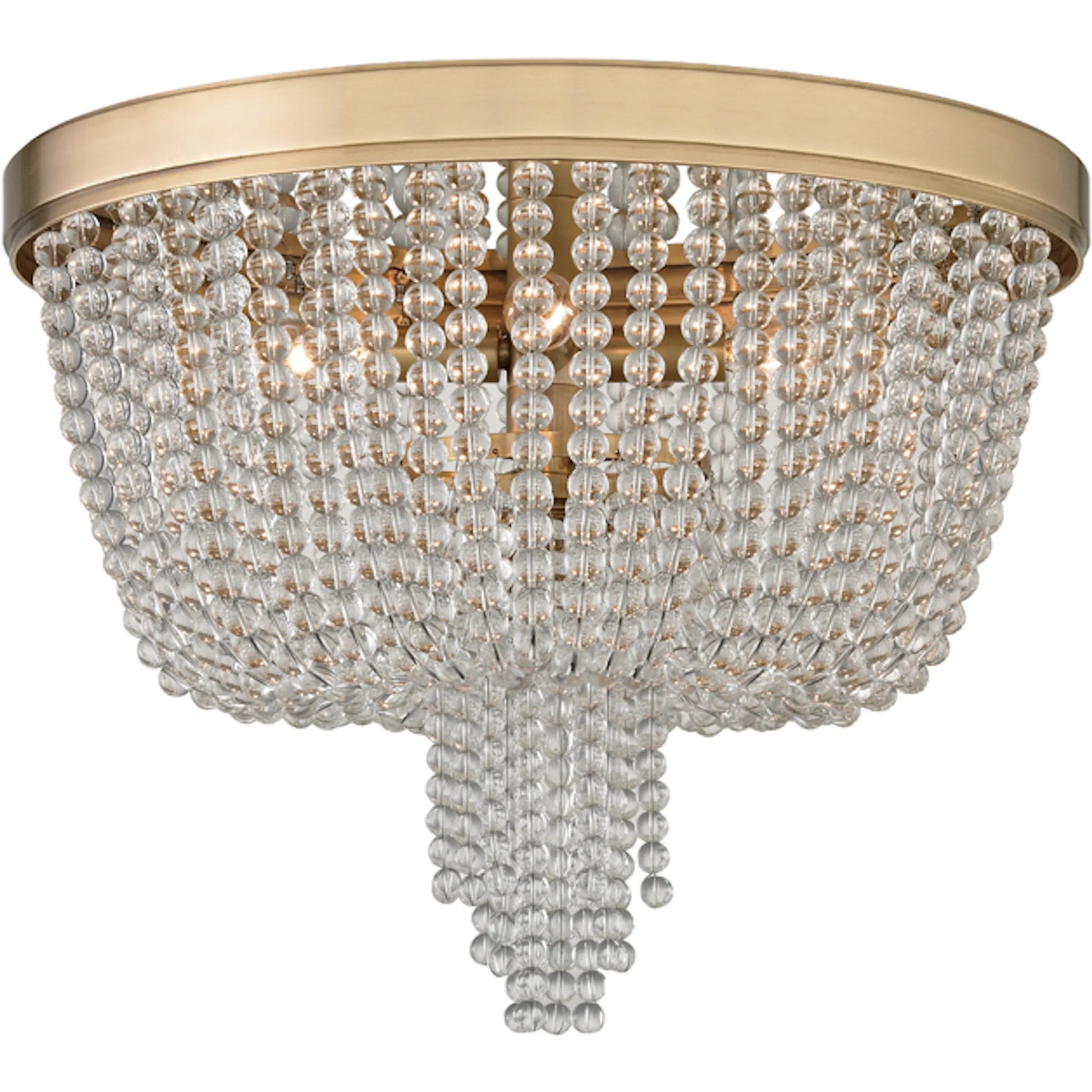 Royalton Flush Mount by Hudson Valley in aged brass. Made from brass in a transitional style.