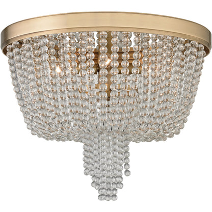Royalton Flush Mount by Hudson Valley in aged brass. Made from brass in a transitional style.