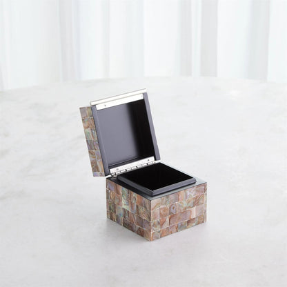 Mother of Pearl Tray by Global Views. Made from mdf, plywood, mother of pearl in a coastal style.