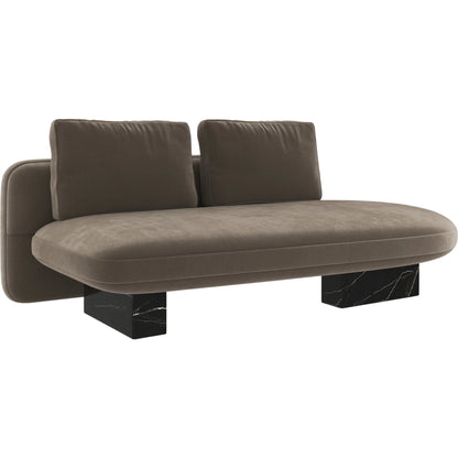 Overlap Armless Bumper by Caracole. Made from stone in a transitional style.