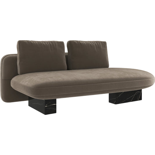 Overlap Armless Bumper by Caracole. Made from stone in a transitional style.