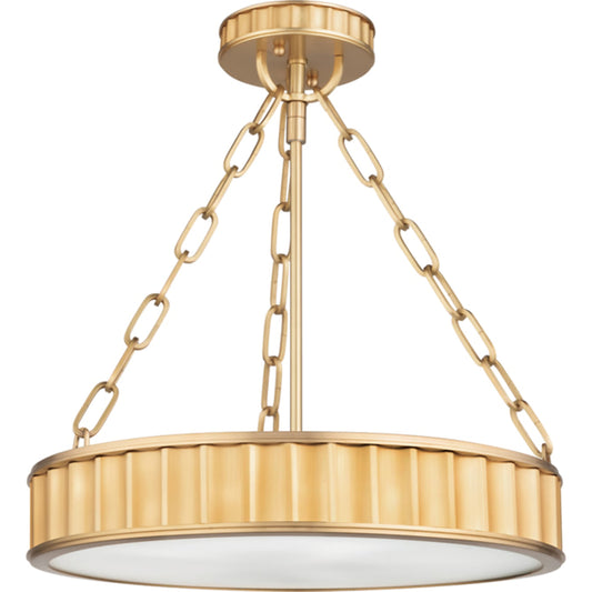 Middlebury Round Semi Flush by Hudson Valley. Made from brass in a transitional style.