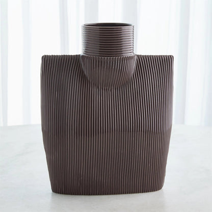 Ribbed Collar Vase by Global Views in plum. Made from unique in a eclectic & global style.