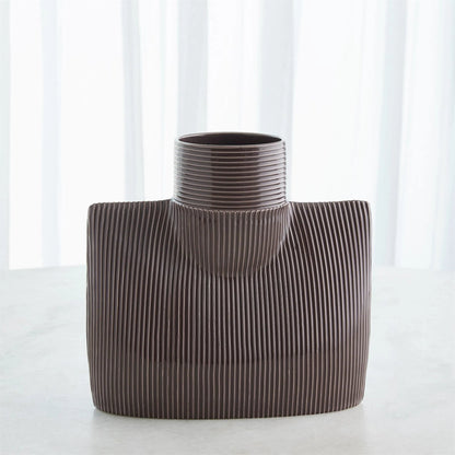 Ribbed Collar Vase by Global Views in plum. Made from unique in a eclectic & global style.