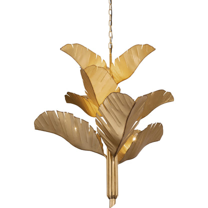 Banana Leaf Chandelier by Varaluz. Made from hand-crafted from recycled steel in a coastal style.