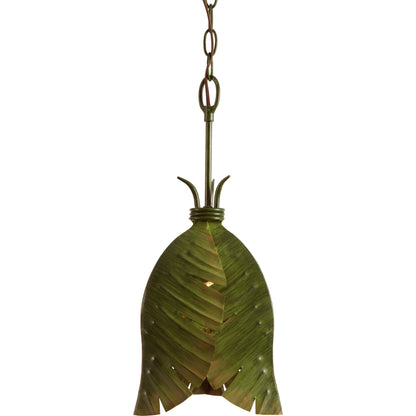 Mini Pendant by Varaluz in banana leaf. Made from banana leaf, recycled steel in a coastal style.